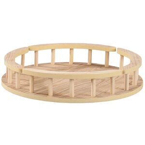 Jumbo Wooden Lazy Susan Turntable Spindles Natural Wood Kitchen 16 x 3-inch NEW